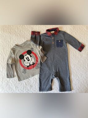 Baby Boy 9-12M Axel & Hudson Long Sleeve One
Piece Disney Mickey Graphic Tee